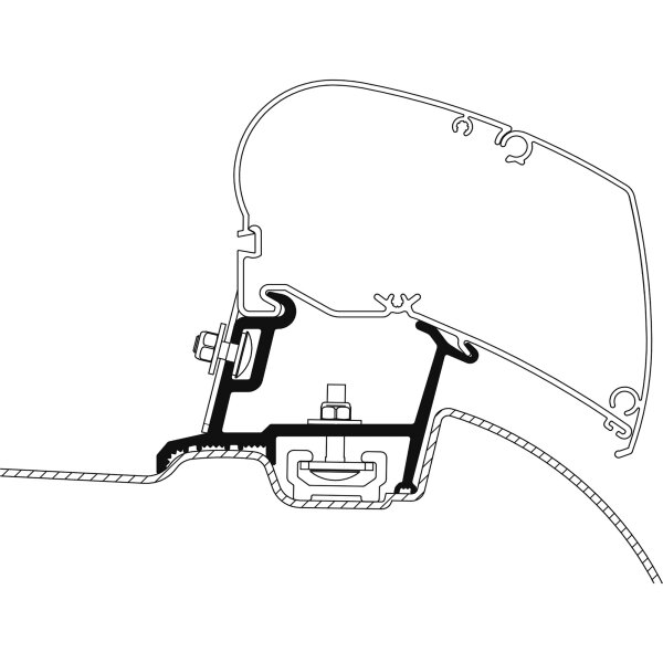 Adapter für MB Sprinter ab Bj. 04/2006 mit vorhandener Dachträgerschiene zu TO Serie 6 und 9