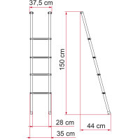 Alu-Leiter Hochbetten DeLuxe 4B