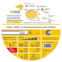 5m Rolle Trinkwasserschlauch LILIE native Warmwasser 10x16mm