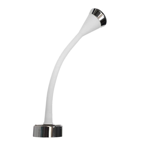 COB LED Flexi Leseleuchte - Soft-Touch, Weiss  2.1A USB Steckdose und Schalter - 3.200 °K - 1,5W