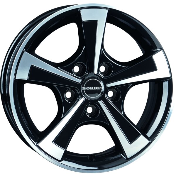 Aluminiumfelge Borbet CWT, black polished glossy, 15" für Anhänger