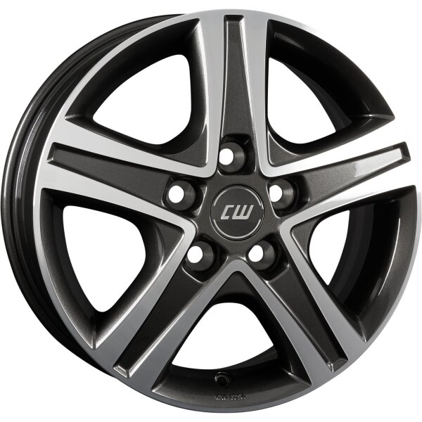 Aluminiumfelge Borbet CWD, mistral anthracite polished glossy, 15" für Fiat Ducato mit Light-Chassis ab Bj. 2006/07
