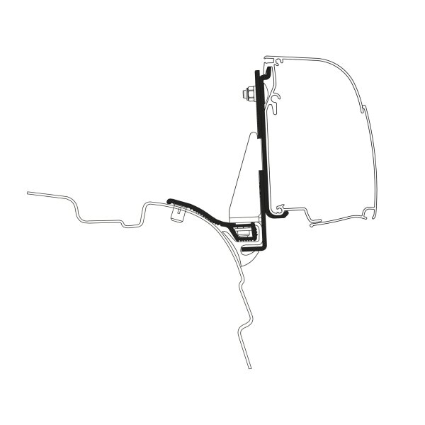 Adapter VW T5 / T6 Minivan kurzer Radstand mit Reimo Multi Rail für Thule 4200