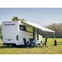 Markise TO 9200 mit 230-Volt-Motor, 4,5 x 3 m, Gehäuse weiß, Mystic-Grau
