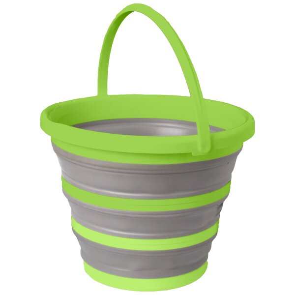 Faltbarer Eimer Drum, grau / grün, 10 Liter