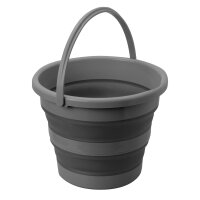 Faltbarer Eimer Drum, grau / schwarz, 10 Liter