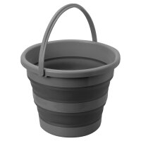 Faltbarer Eimer Drum, grau / schwarz, 15 Liter