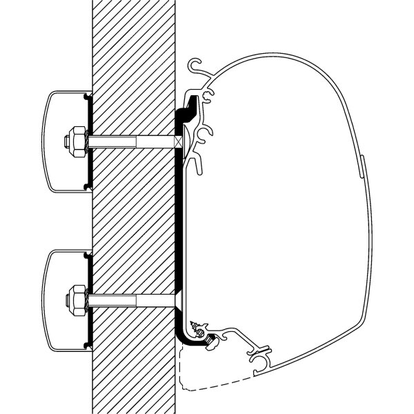 Flat-Adapter zu TO Serie 5 / 8, Länge 4 m