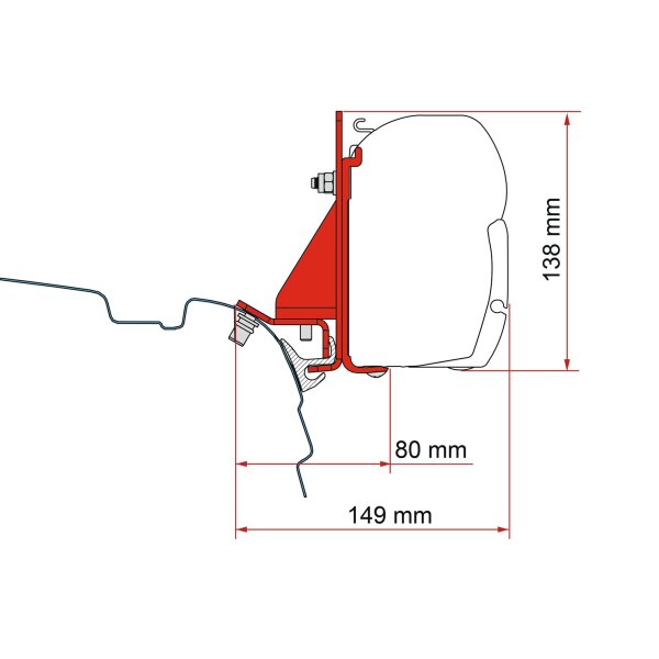 Kit Combi Rail Bracket - Brandrup Markisenadapter F45