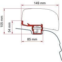 Kit F40van VW T5/T6 Markisenadapter F40