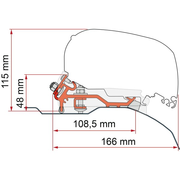 Kit Fiat Ducato High Roof Super Long Markisenadapter F80/65