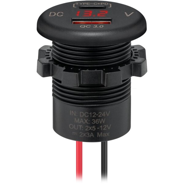Power-USB-Steckdose 12/24 Volt, 18 Watt