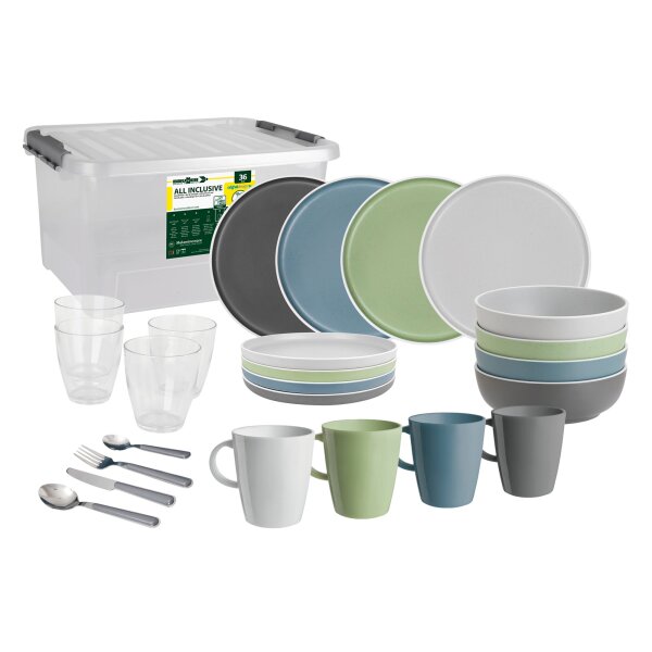 Geschirrset All Inclusive Dolomit 36-teilig