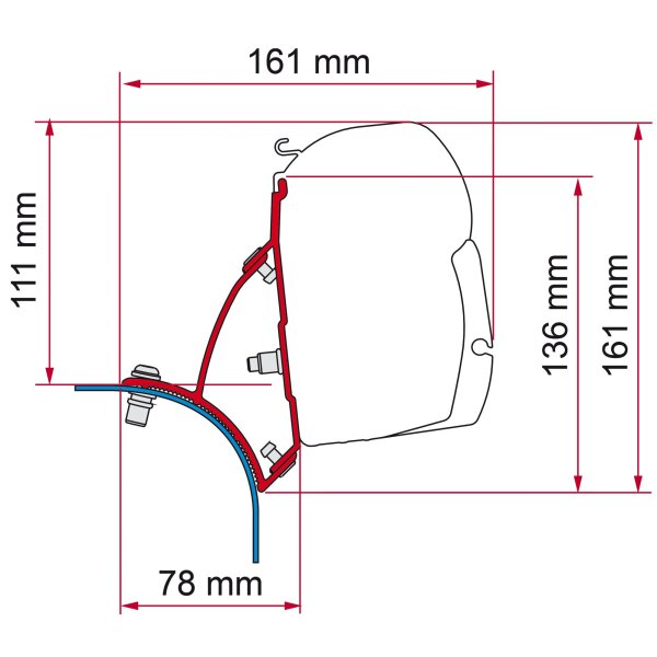 Kit VW T5/T6 Aufstelldach Deep Black für Markise F45