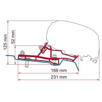 Adapter Ford Transit Van L2 1 x 290 cm für F80s