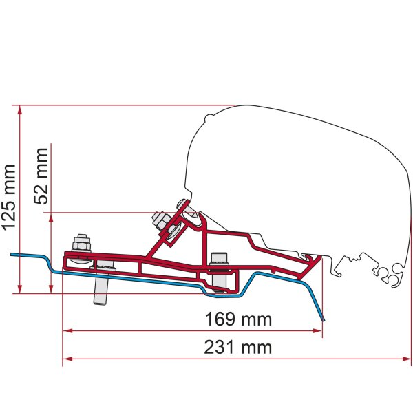 Adapter Ford Transit Van L3 1 x 320 cm für F80s