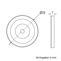 Aufbauleuchte mit Dimmschalter ø 70 mm, chrom