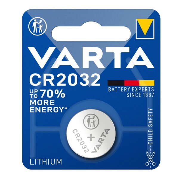 VARTA Hightech-Lithium-Knopfzelle, Lithium Coin CR2032