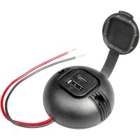 PROCAR Aufbau-Doppelsteckdose USB-C/USB-A rund mit Deckel