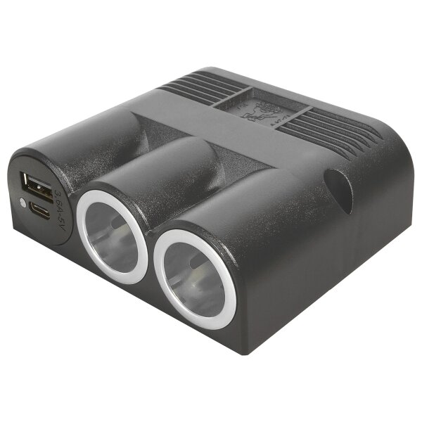 PROCAR Aufbau-Dreifachsteckdose 1x USB-C/A, 2x Steckdose ohne Kabel