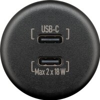 Dualer Einbaucharger USB-C 2 x 18 Watt