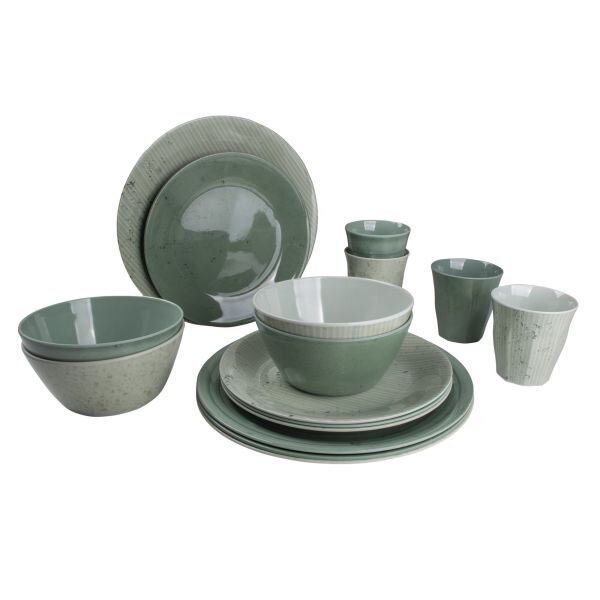 Geschirrserie Mix & Match Essgeschirr 16-teilig, grün