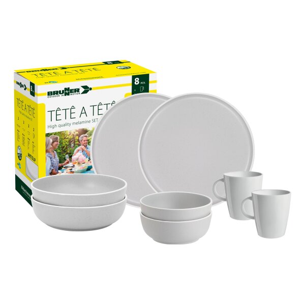 Geschirrset Tête-à-Tête Dolomit 8-tlg., weiß