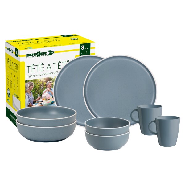 Geschirrset Tête-à-Tête Dolomit 8-tlg., blau
