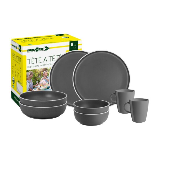 Geschirrset Tête-à-Tête Dolomit 8-tlg., grau