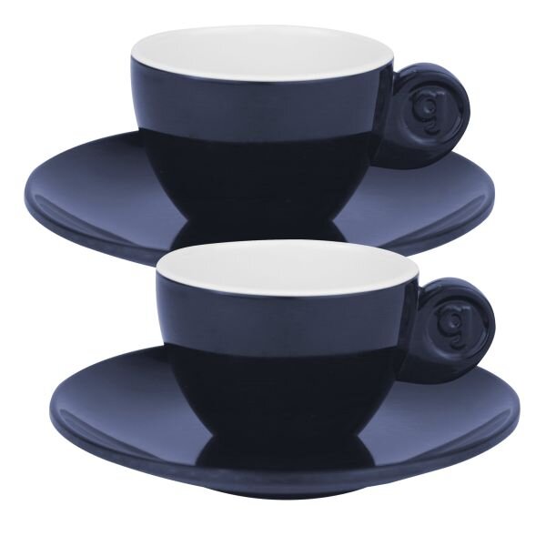Espressoset Solid Line blau, weiß