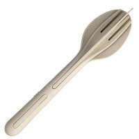 Besteckset KLIKK 3-tlg., sand