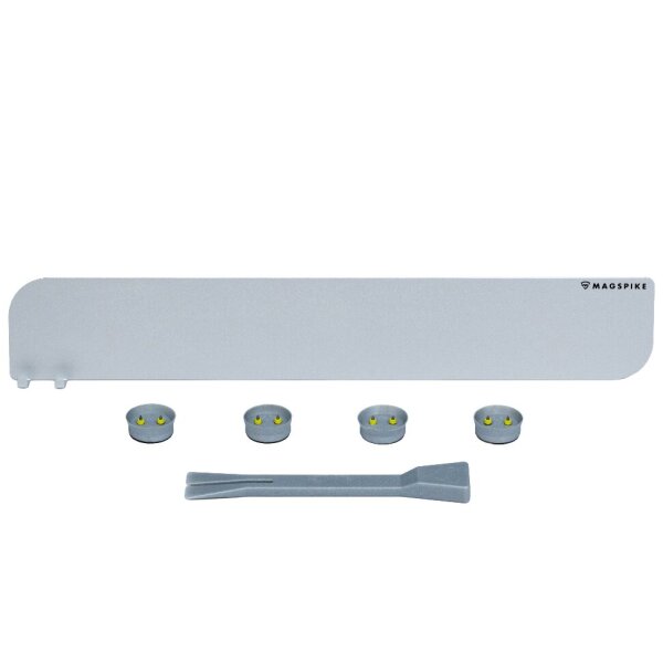 Trägerplatte mit Magnet MagSpike Set L+ mit integrierten Haken, silber