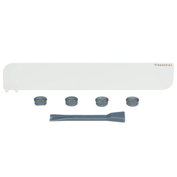 Trägerplatte mit Magnet MagSpike Set L+ mit integrierten Haken, weiß