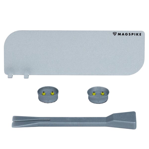 Trägerplatte mit Magnet MagSpike Set M+ mit integrierten Haken, silber