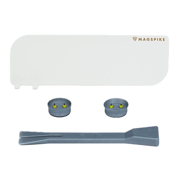 Trägerplatte mit Magnet MagSpike Set M+ mit integrierten Haken, weiß