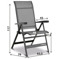Campingstuhl Travelounger Air M grau meliert
