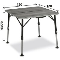 Campingtisch Elùtop ComPack Square, 120 cm