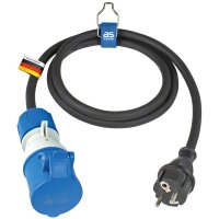 Adapterkabel Schuko -> CEE, 1,5 m schwarz