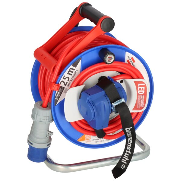 Verlängerungskabeltrommel CEE Camping 240 H07BQ-F 3G2,5 orange + LED Spannungsanzeige