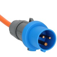 Verlängerungskabel Camping CEE-CEE/Schuko, 25 m orange Winkelkupplung + LED Spannungsanzeige