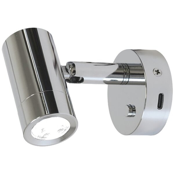 Aufbauspot Mini Tube D4, Power LED, mit Schalter, chrom