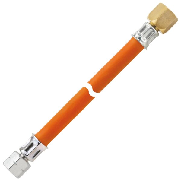 Gas-Mitteldruckschlauchleitung 10 bar G 1/4 LH-ÜM x 5/8UNF ÜM x 1000