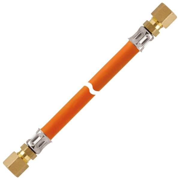 Gas-Hochdruckschlauchleitung 10 bar bds. RVS 8 x 600 MS
