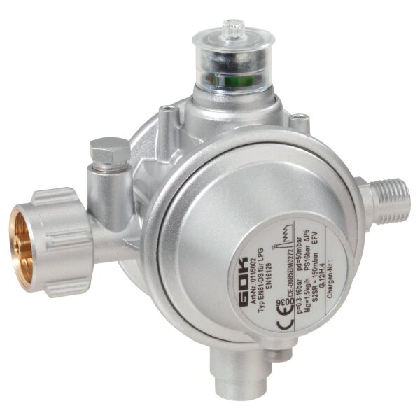 Gasregler 1,5 kg/h KLF x G1/4LH-KN UEDS SBS