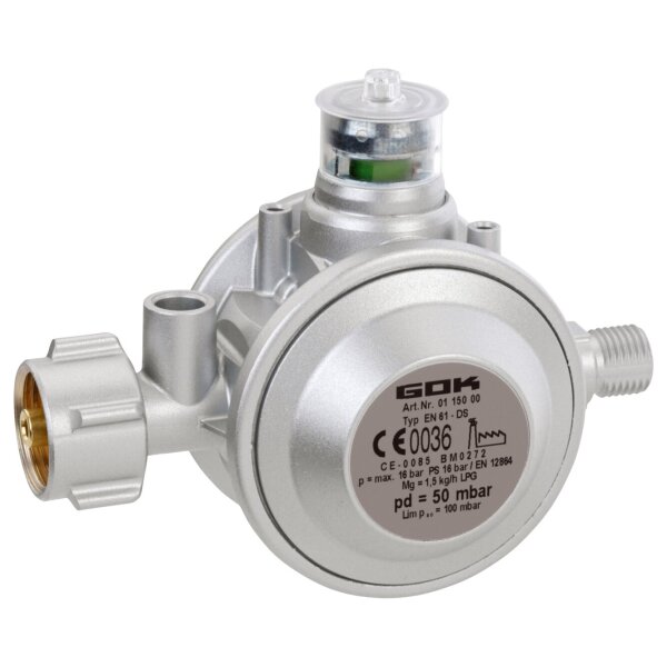 Gasregler 1,5 kg/h KLF x G1/4LH-KN UEDS 50 mbar
