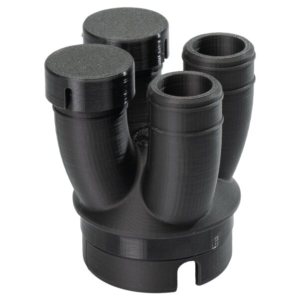 Warmluft-Adapter mit 4 Auslässen, inkl. 2 Adapterkappen