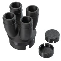 Warmluft-Adapter mit 4 Auslässen, inkl. 2 Adapterkappen