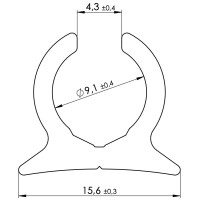 Keder-Profilschiene 2 Meter, Kunststoff, einfach mit...