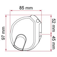 Markise F35 320, schwarz, Royal Grey