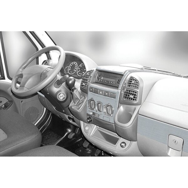 Armaturenbrett-Veredelung Aluminium, 9-teilig, für Fiat Ducato ab Bj. 2006/04